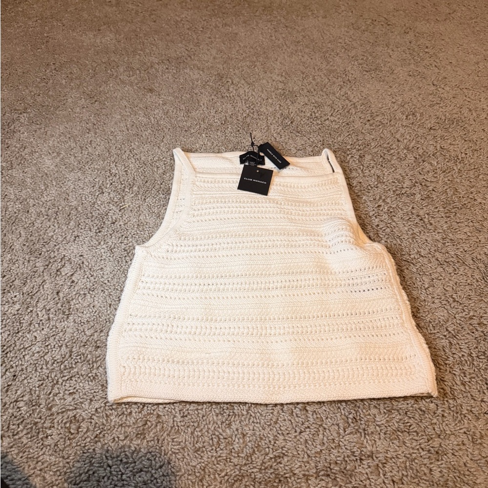 Club Monaco Cream Knit Tank Top
